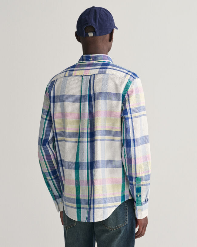 Regular Fit Seersucker Madras Hemd