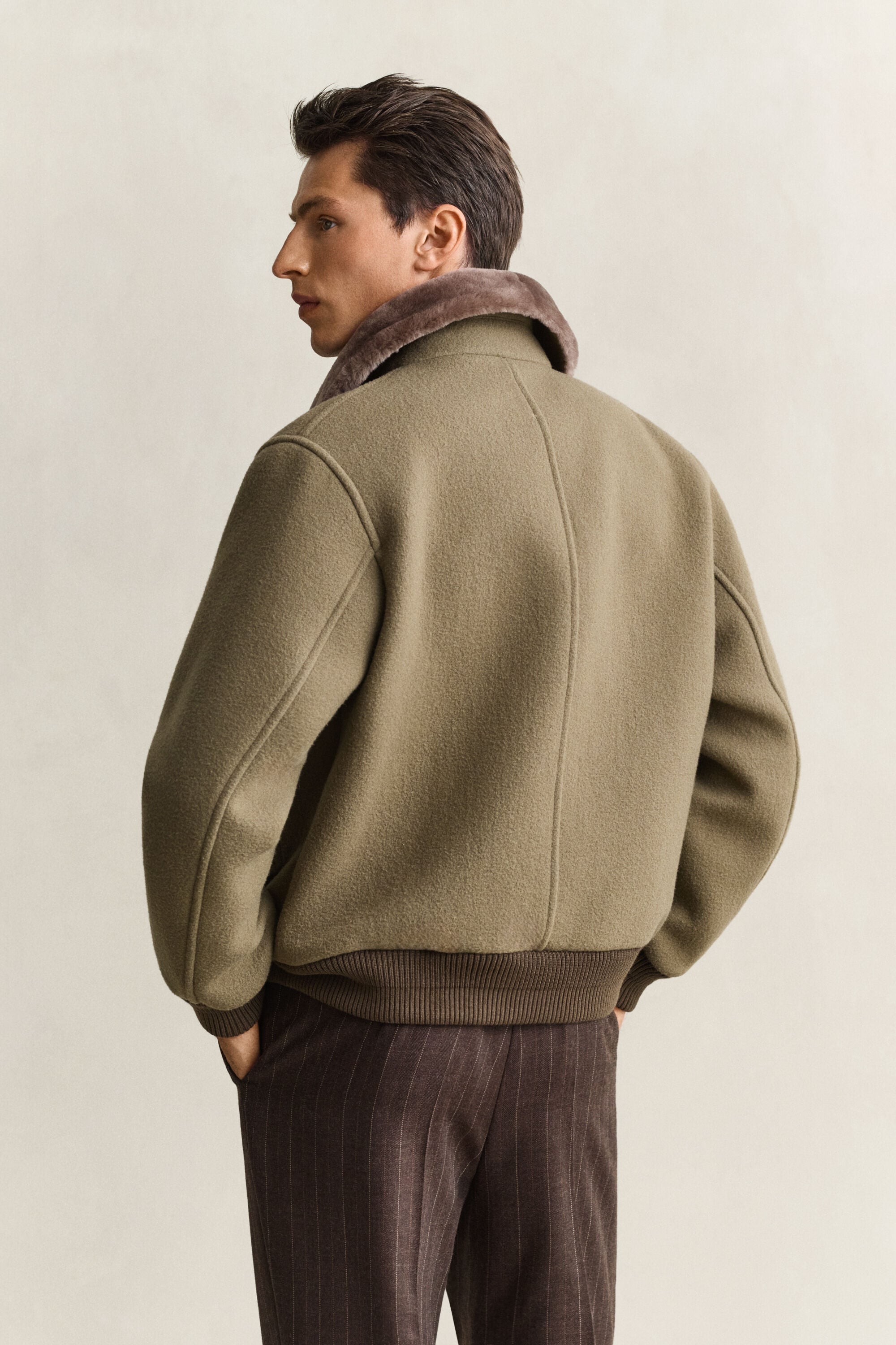Wool Shearling Aviator Jacket