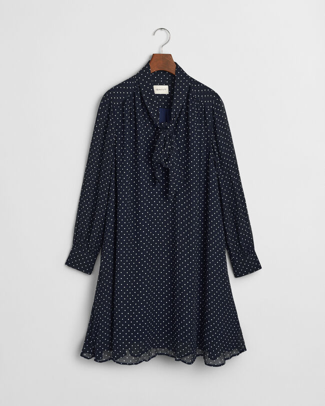 Gepunktetes Kleid mit Schluppe