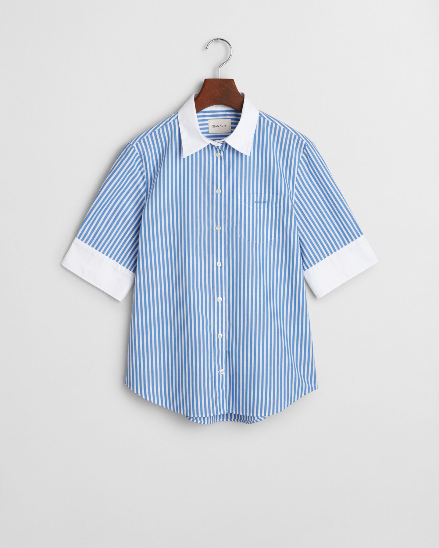 Regular Fit Kontrast Bluse mit Streifen