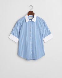 Regular Fit Kontrast Bluse mit Streifen