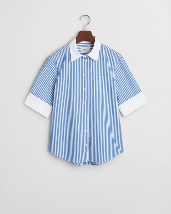 Regular Fit Kontrast Bluse mit Streifen