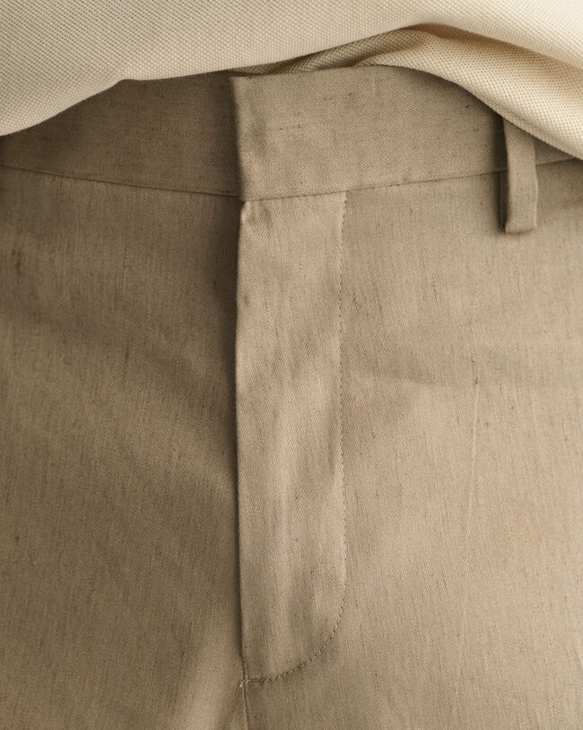 Slim Fit Baumwoll Leinen Anzughose