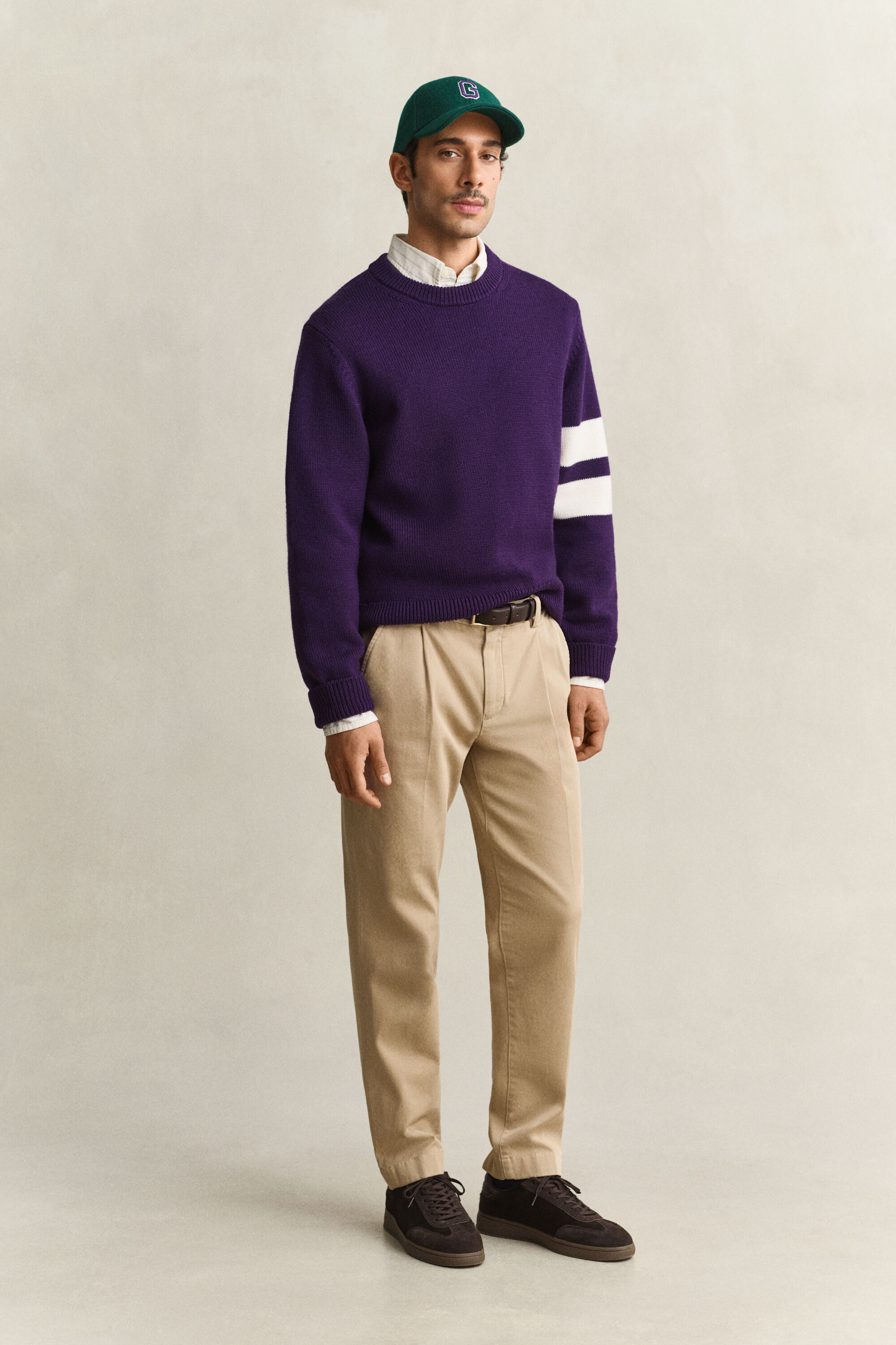 Gestreifter Pullover aus Merinowolle