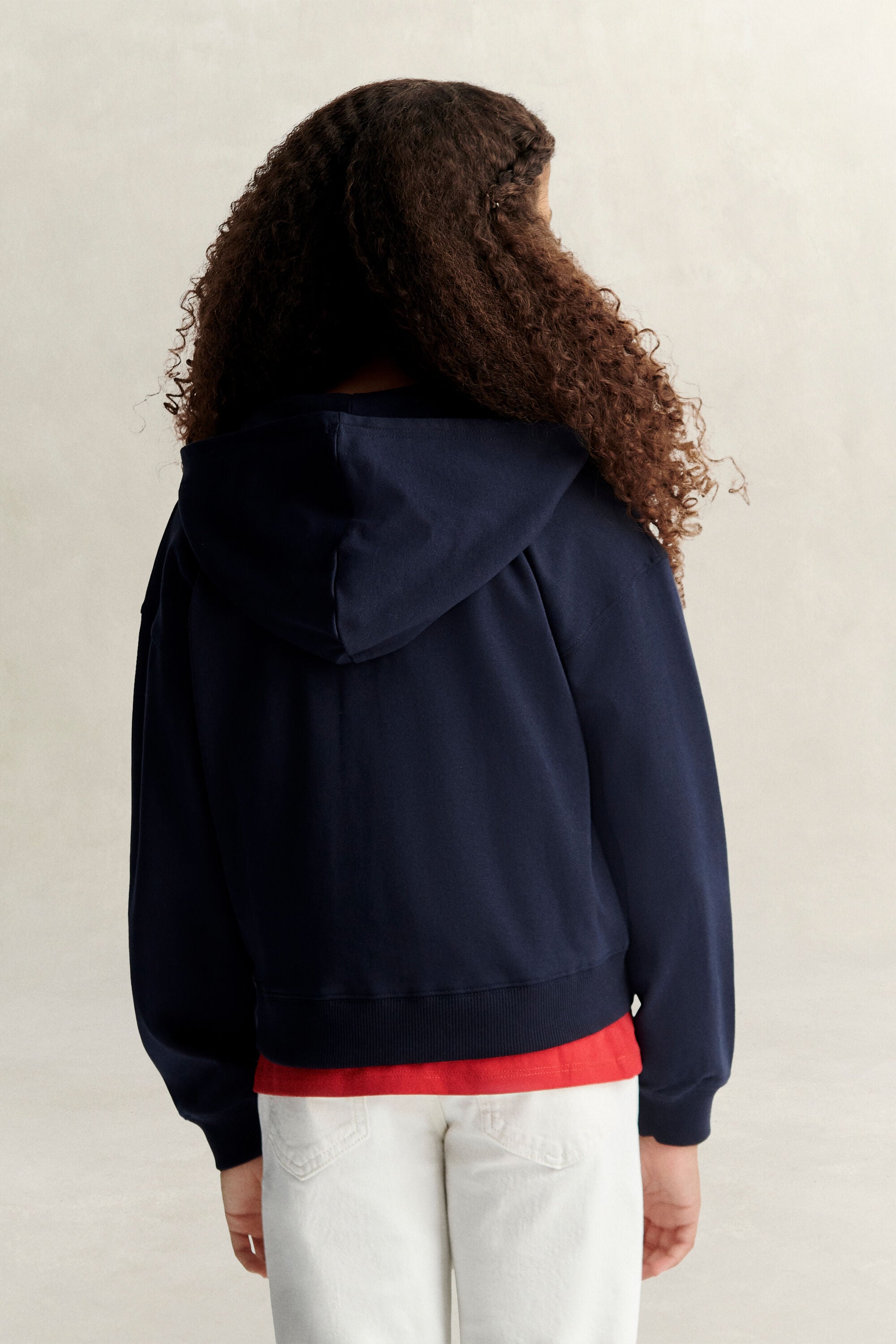 Felpa corta con zip e cappuccio Teen Girls