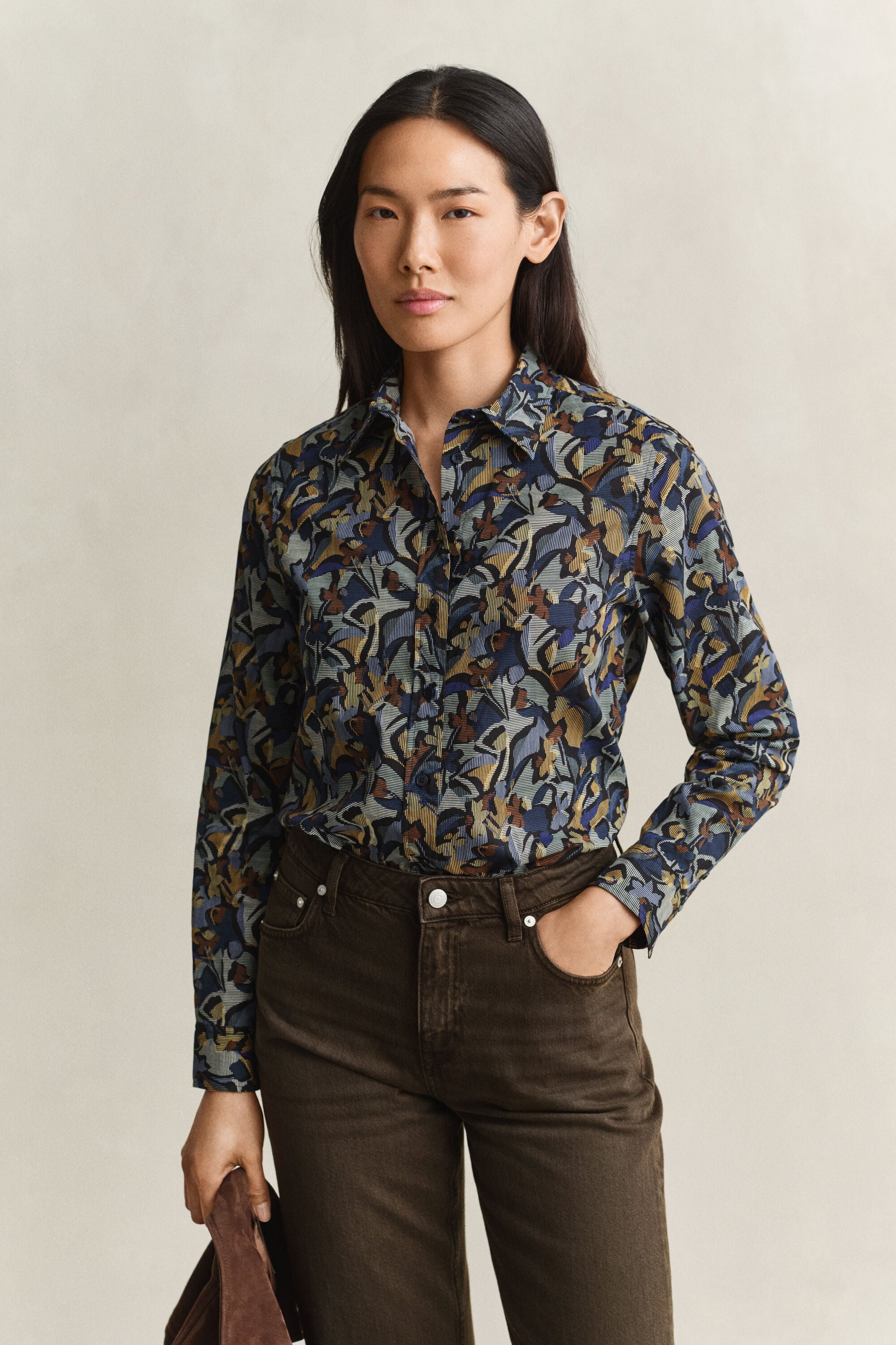 Camicia in voile di cotone con stampa
