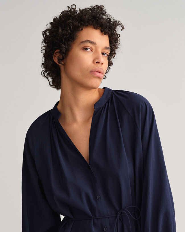 Hemdblusenkleid mit Stehkragen