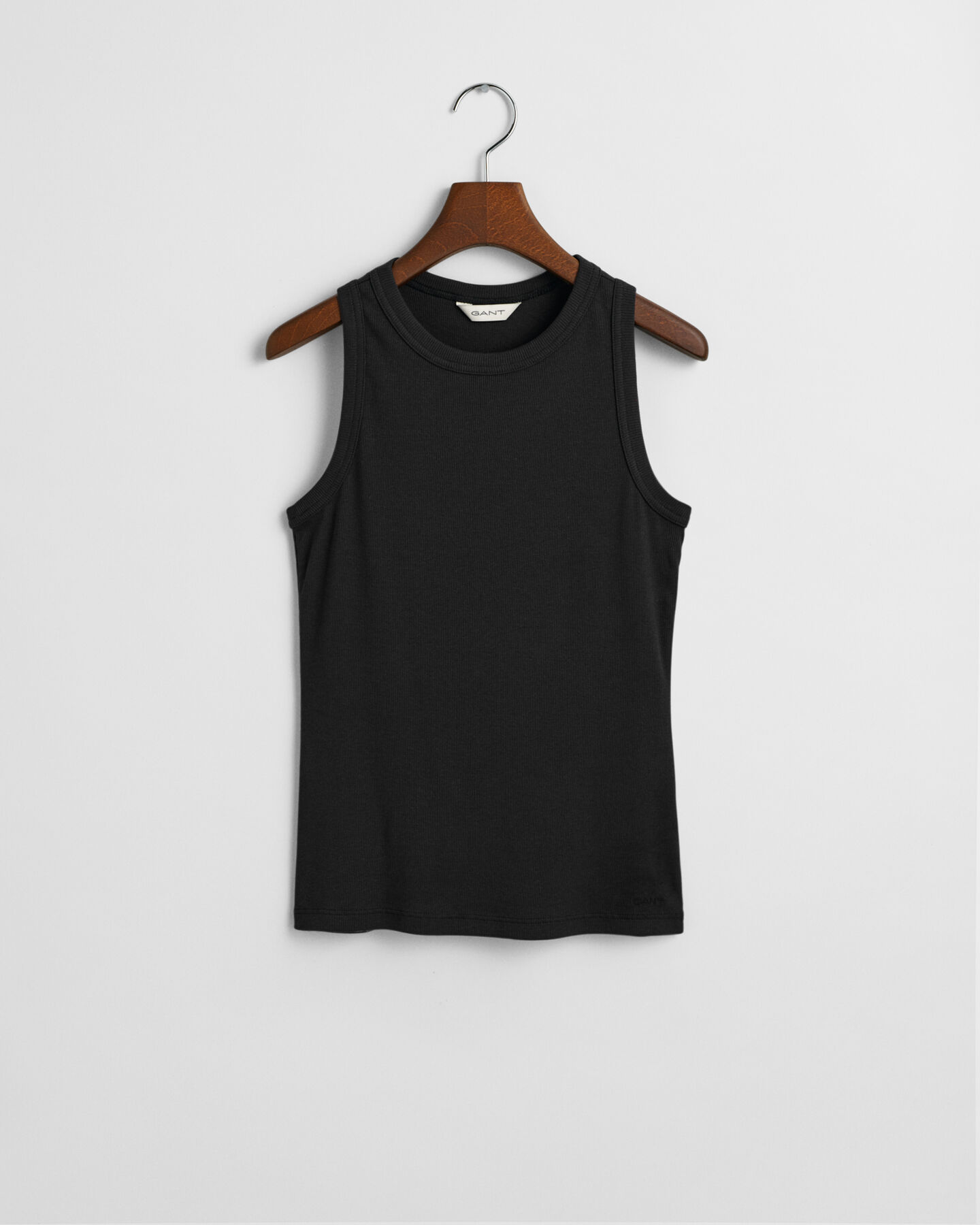 Geripptes Tanktop mit hohem Kragen