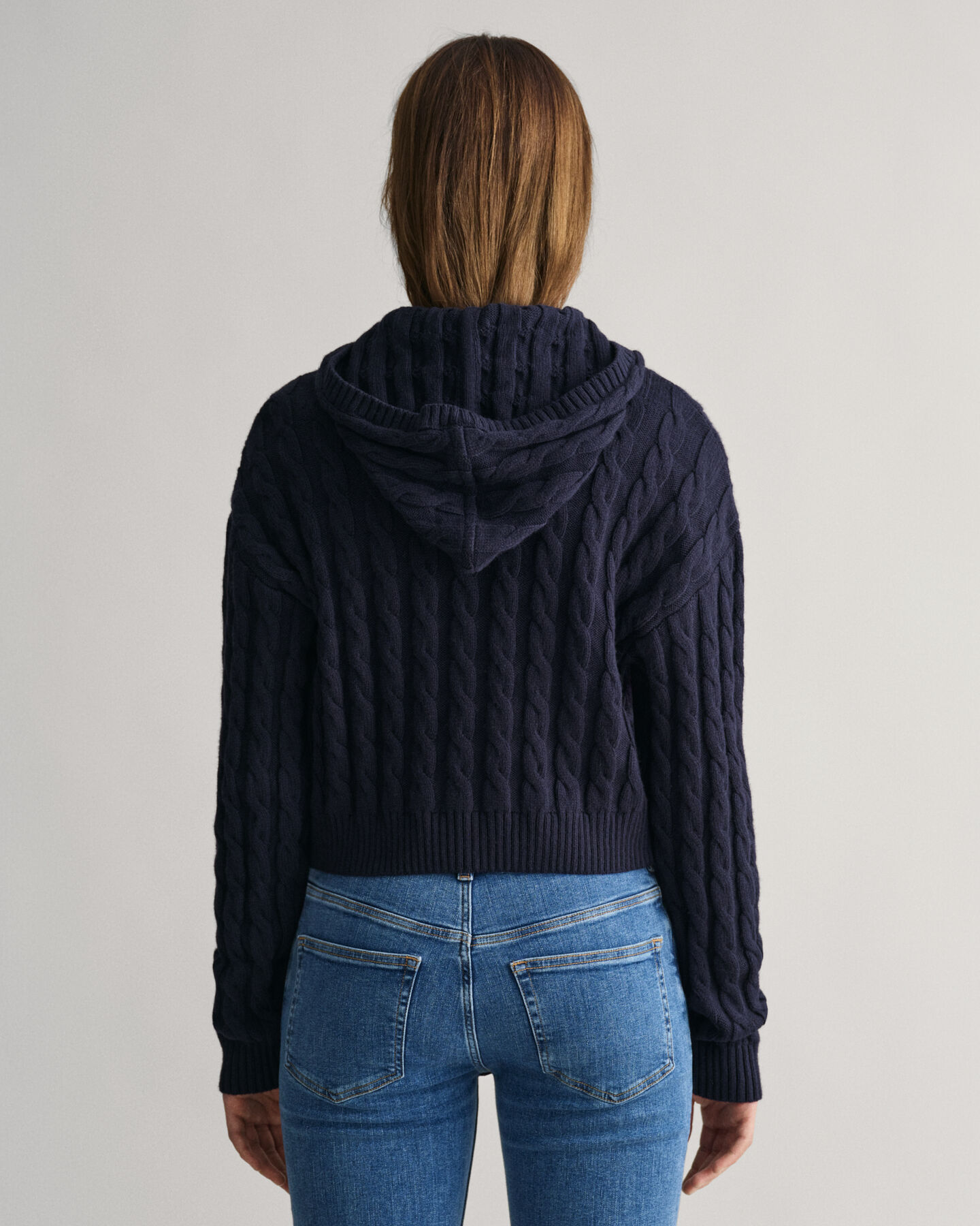 Teen Girls Verk&uuml;rzte Shield Sweatjacke mit Zopfstrickmuster