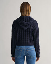 Teen Girls Verk&uuml;rzte Shield Sweatjacke mit Zopfstrickmuster