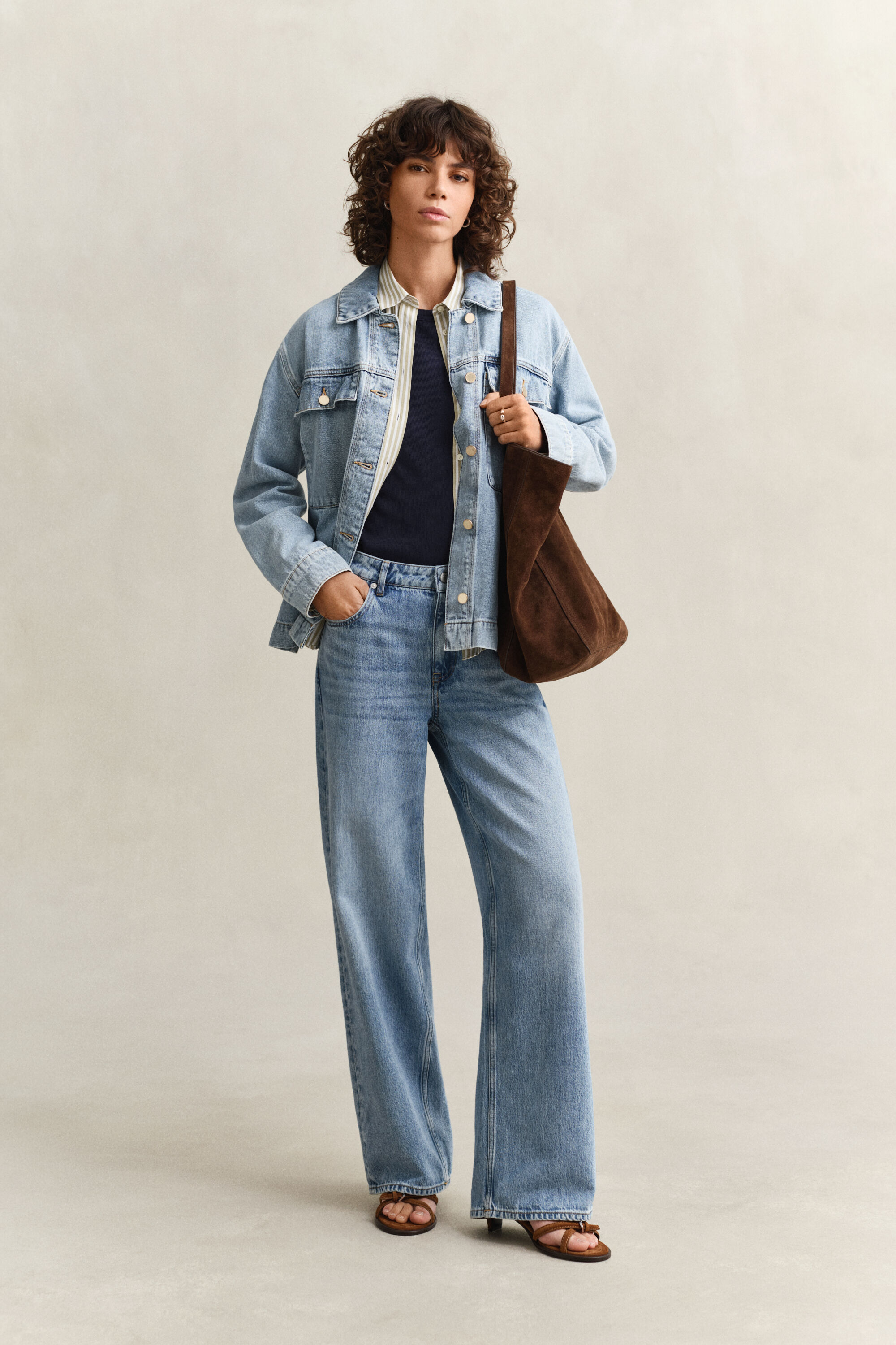 Giacca in denim con laccetti