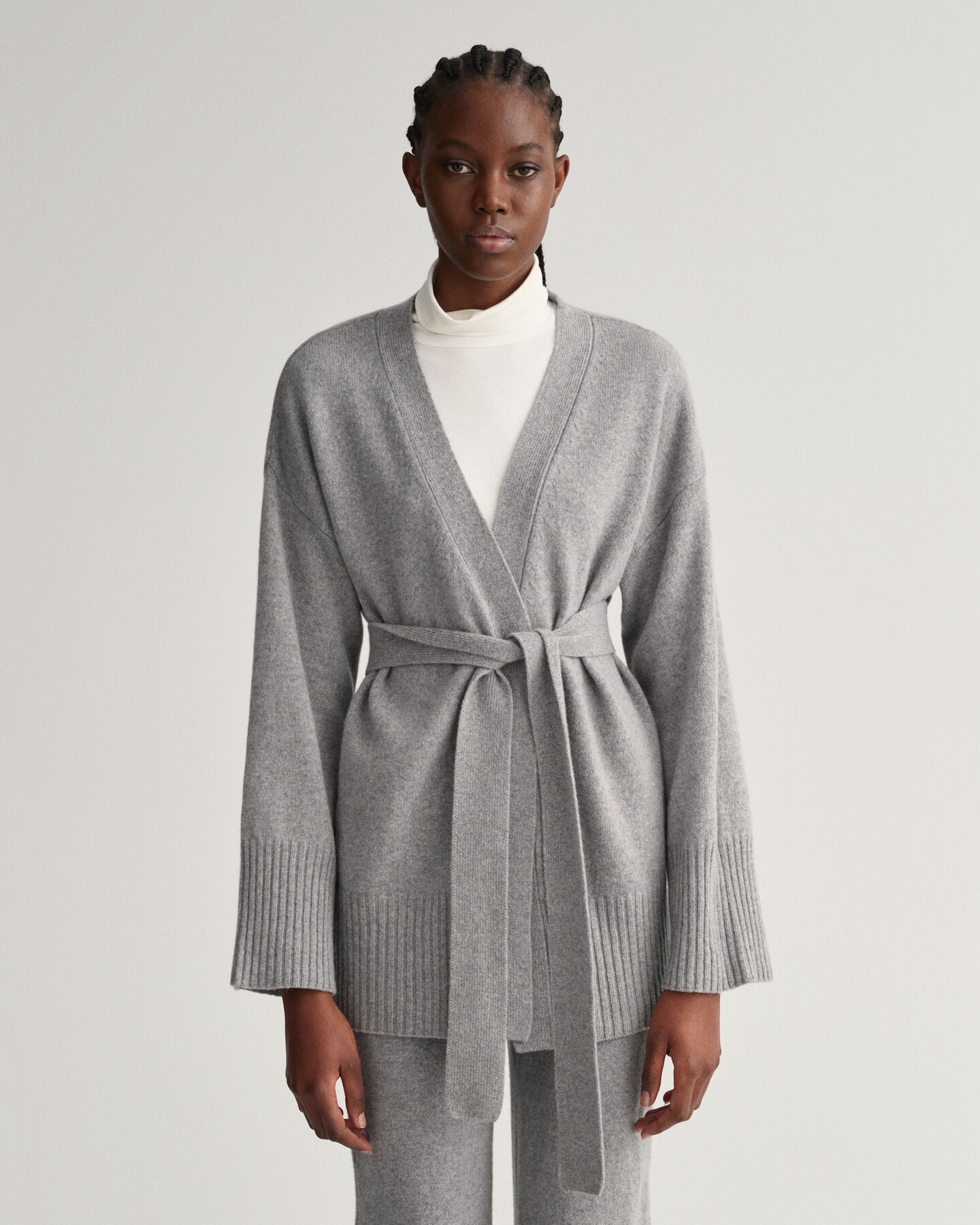 Lounge Wickelstrickjacke