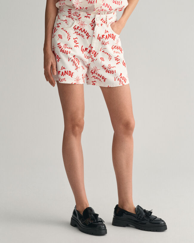 Shorts mit Text-Print