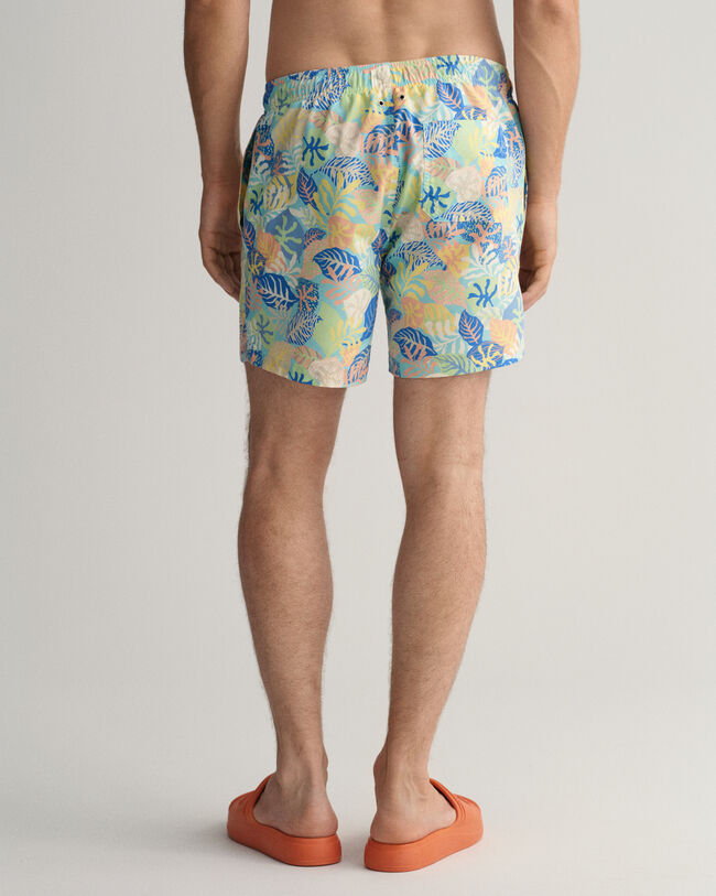 Classic Fit Badeshorts mit tropischem Print