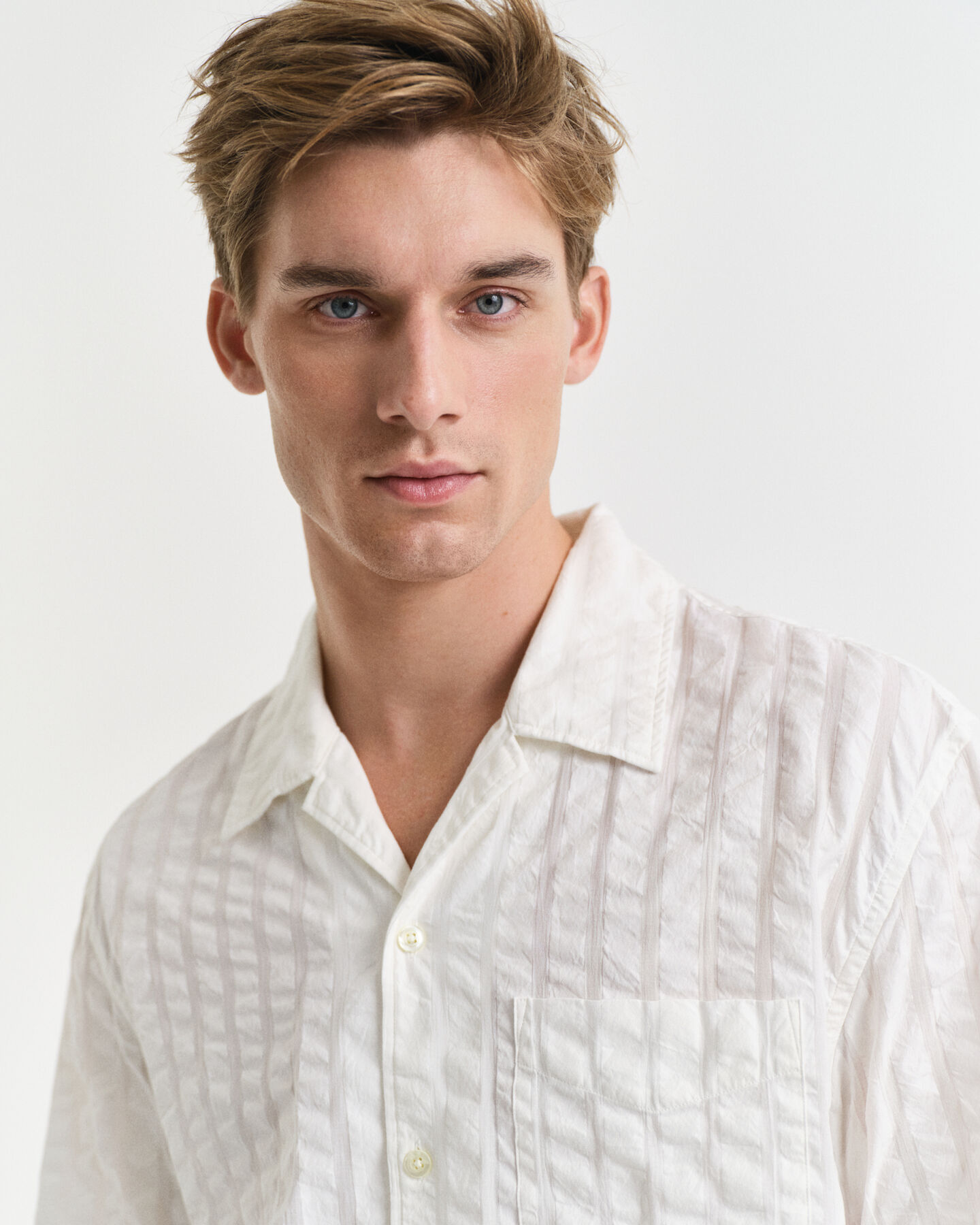 Relaxed Fit Seersucker Resort Kurzarmhemd