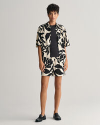 Relaxed Fit Palm Print Pull-On Shorts