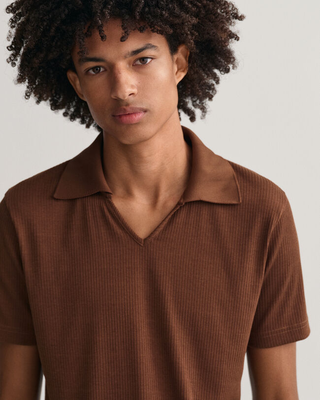 Piqu&eacute; Poloshirt im 70er-Jahre-Stil