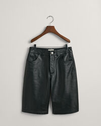 Leder Shorts mit geradem Bein