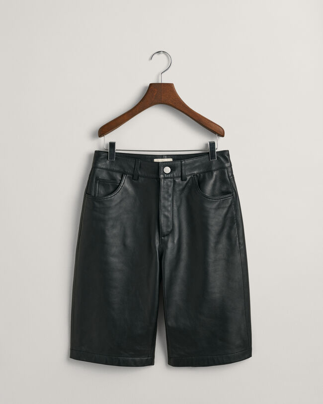 Leder Shorts mit geradem Bein