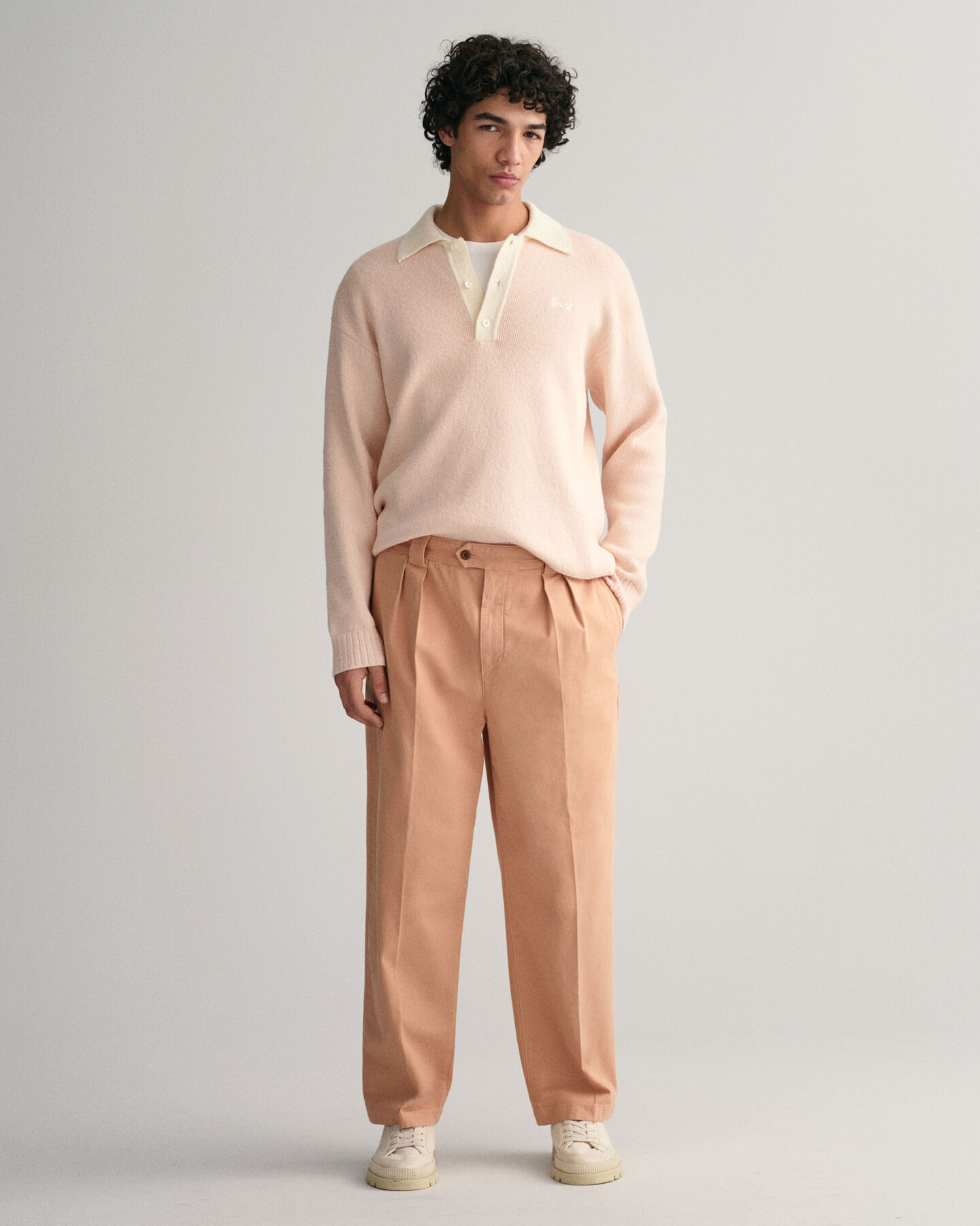 Twill-Chinohose mit B&uuml;gelfalten