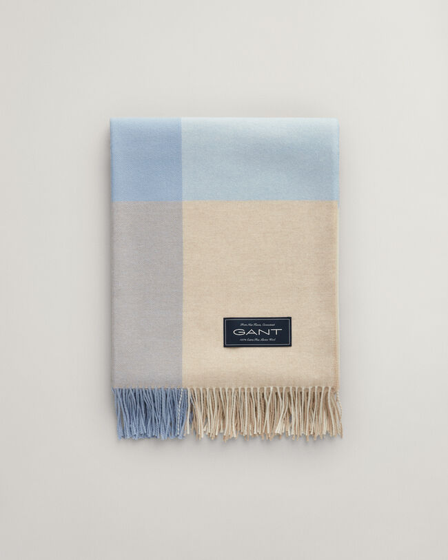 Karierte Decke aus extrafeiner Merinowolle