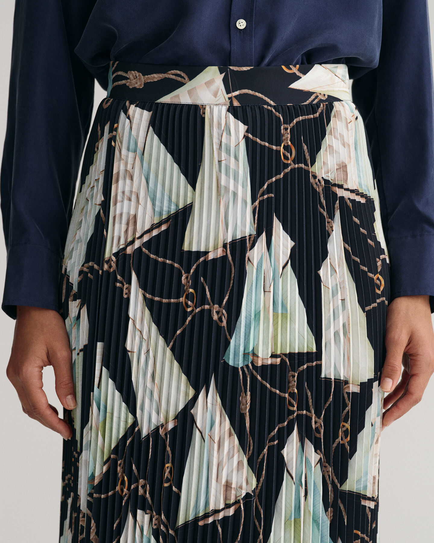 Sailing Print Faltenrock