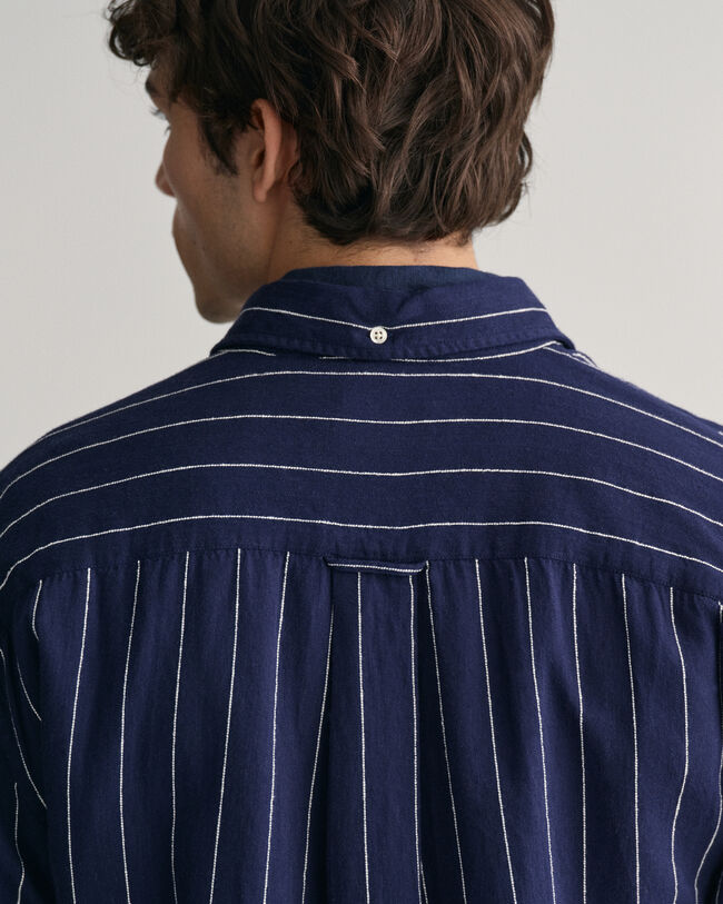 Relaxed Fit Slub Striped Hemd