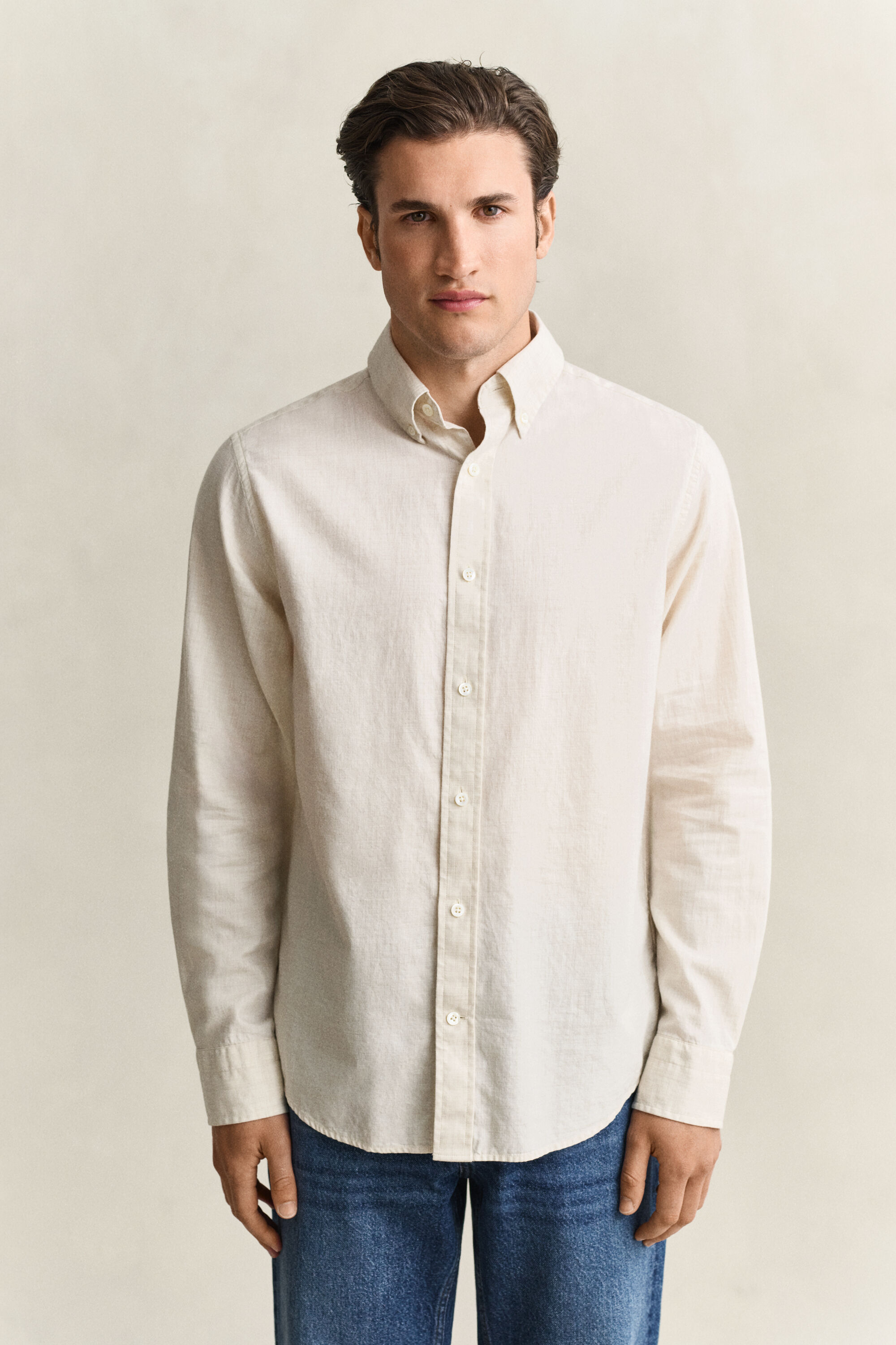 Camicia in cotone e cashmere