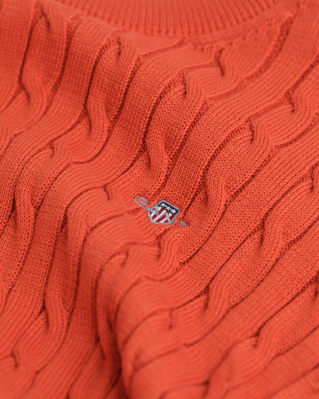 Teens Shield Zopfstrick Rundhalspullover aus Baumwolle