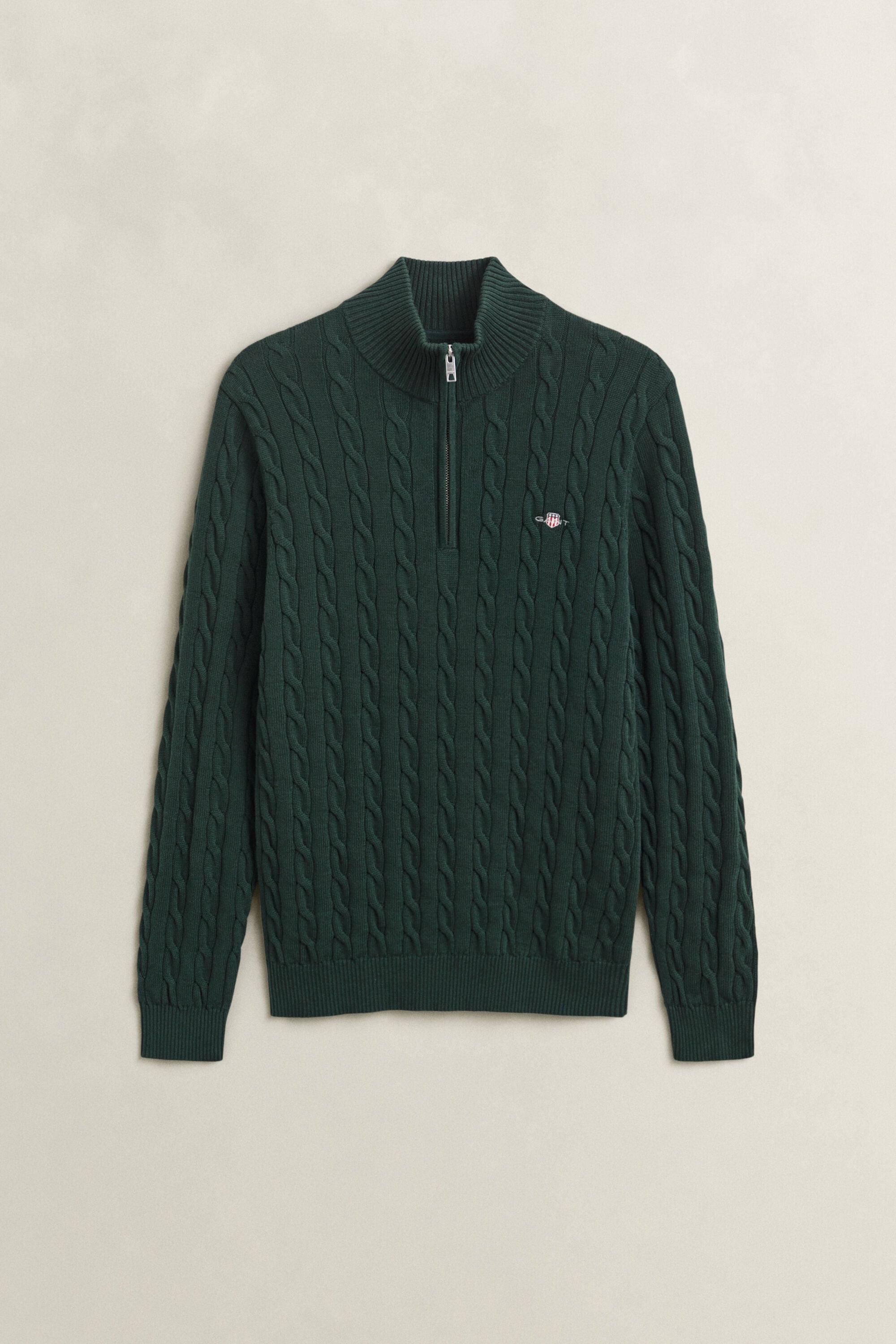 Pull à demi-zip en maille de coton torsadée
