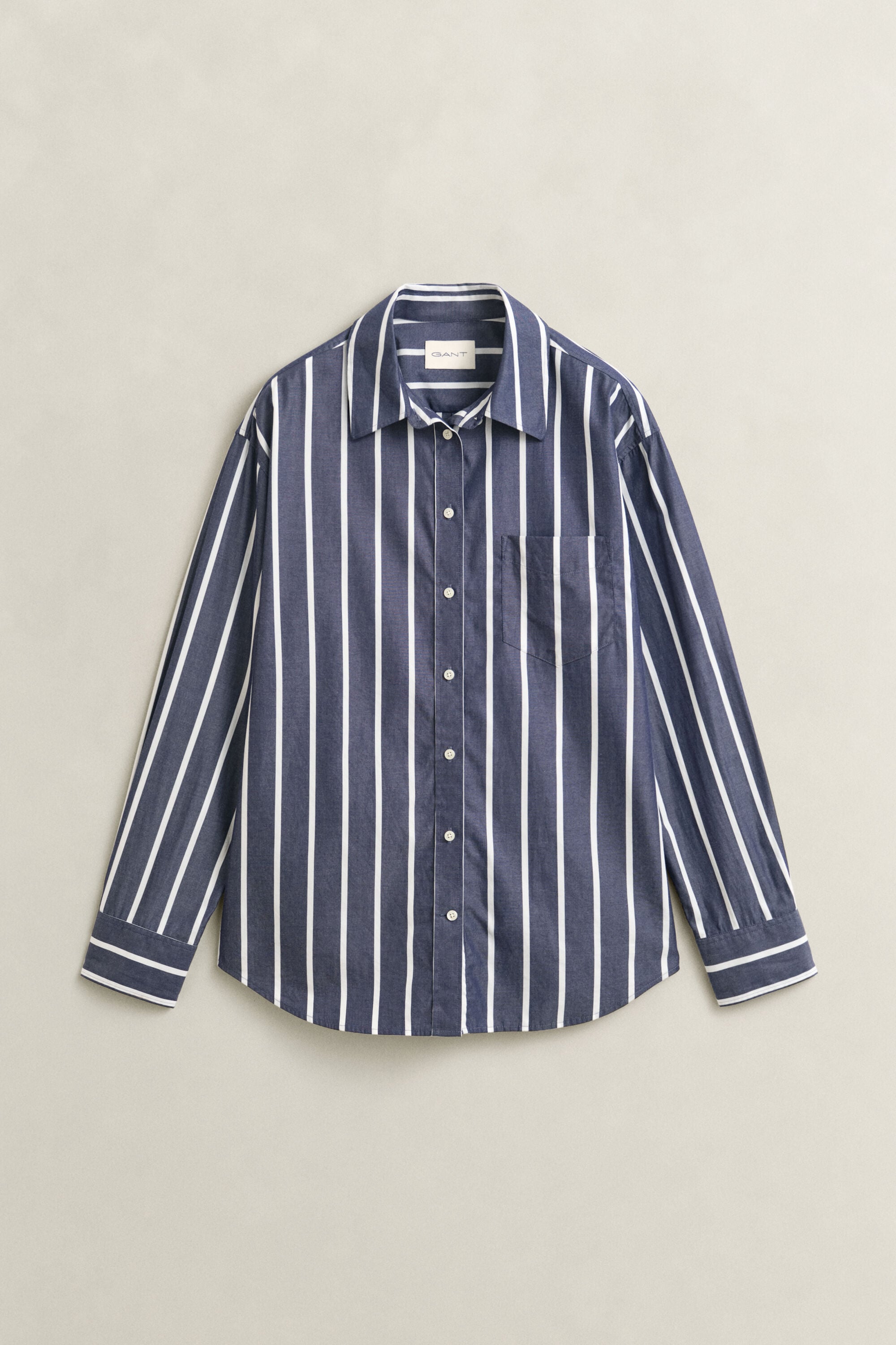 Camicia classica in popeline a righe relaxed fit