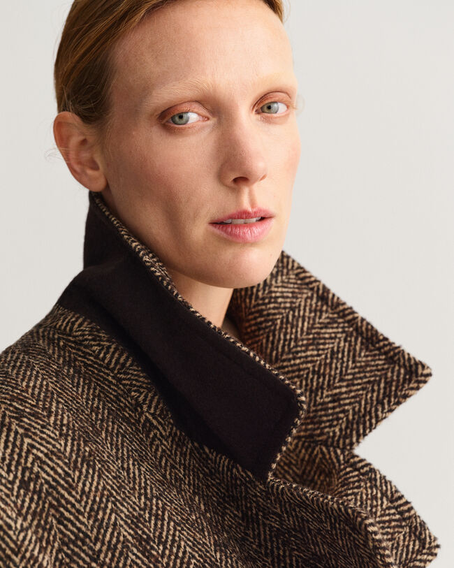 Mantel mit Fischgrätmuster