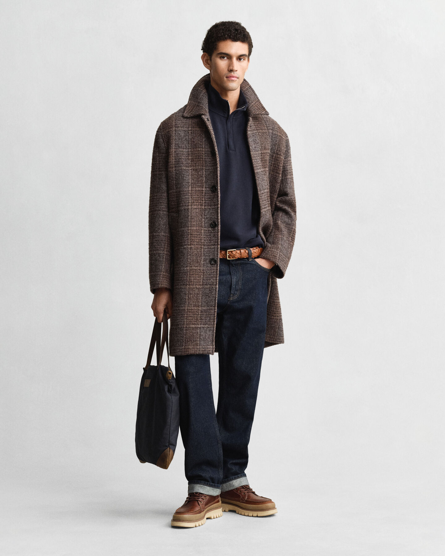 Leichtes Sacker Rib Sweatshirt mit Reißverschlusskragen