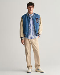 Regular Fit Popeline Hemd mit breiten Streifen