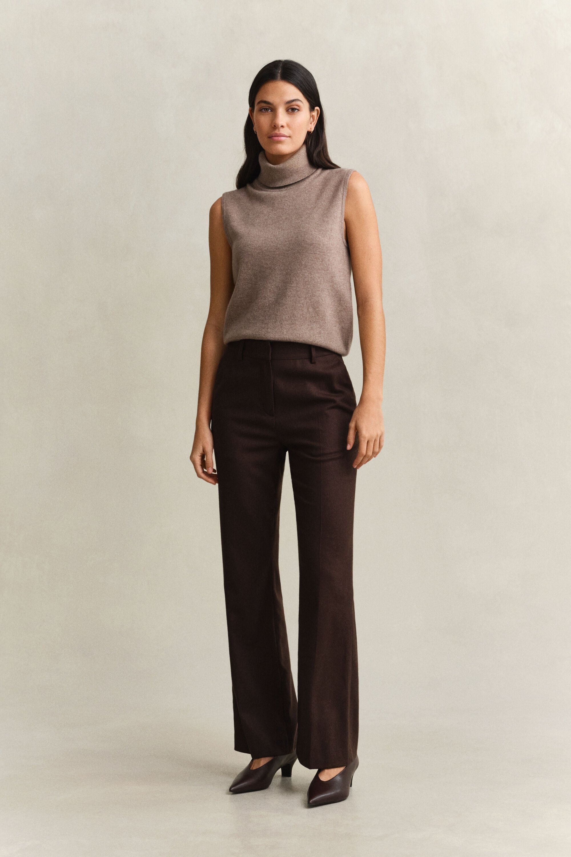 Slim Flared Flannel Pants