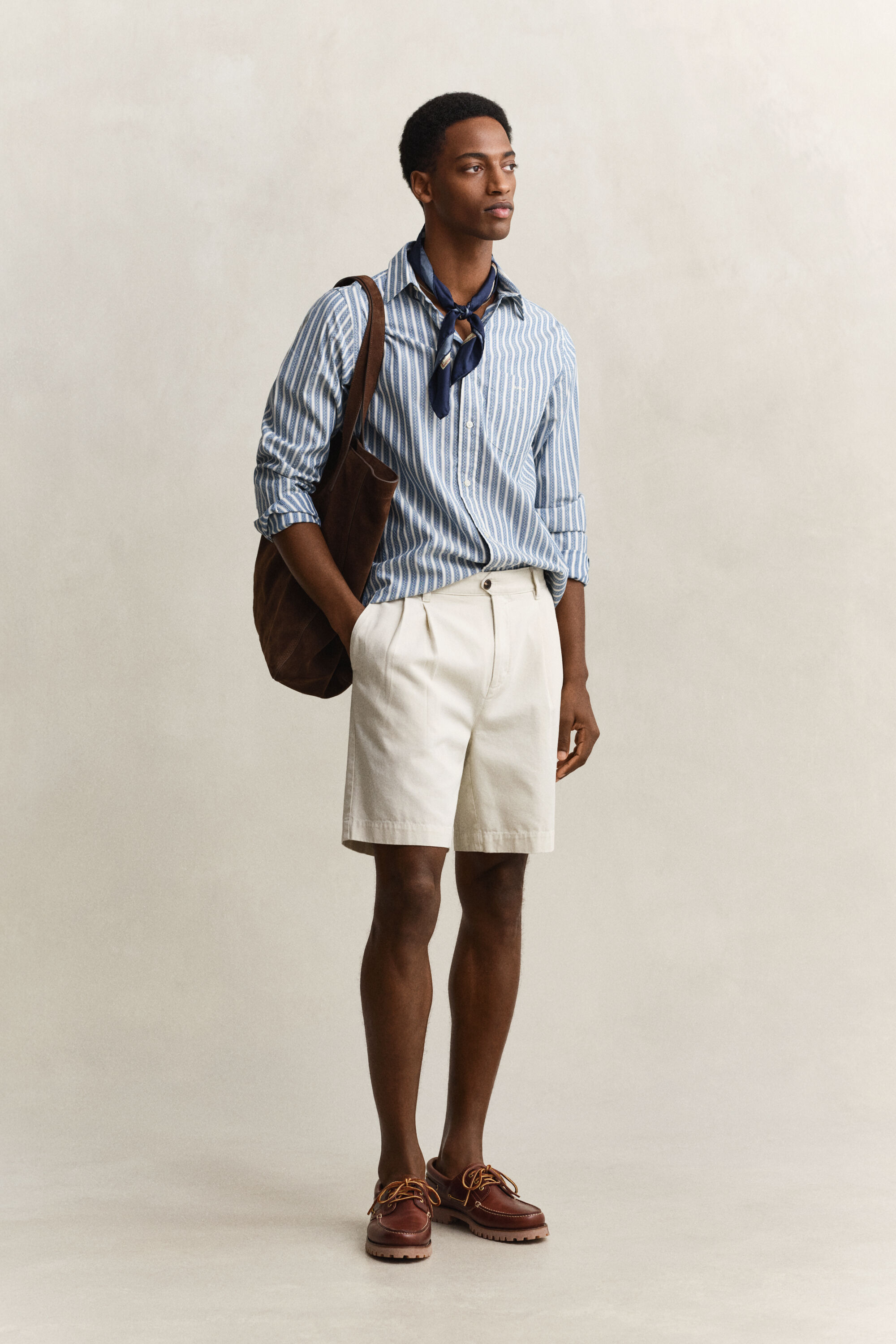 Chemise coupe regular à rayures dobby