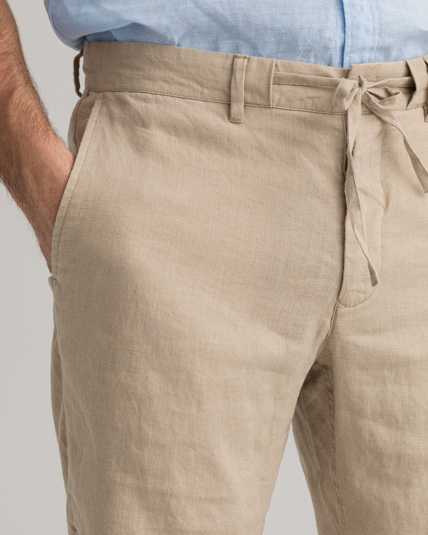 Relaxed Fit Leinen Shorts mit Kordelzug