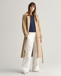 Geripptes Henley Langarm-T-Shirt