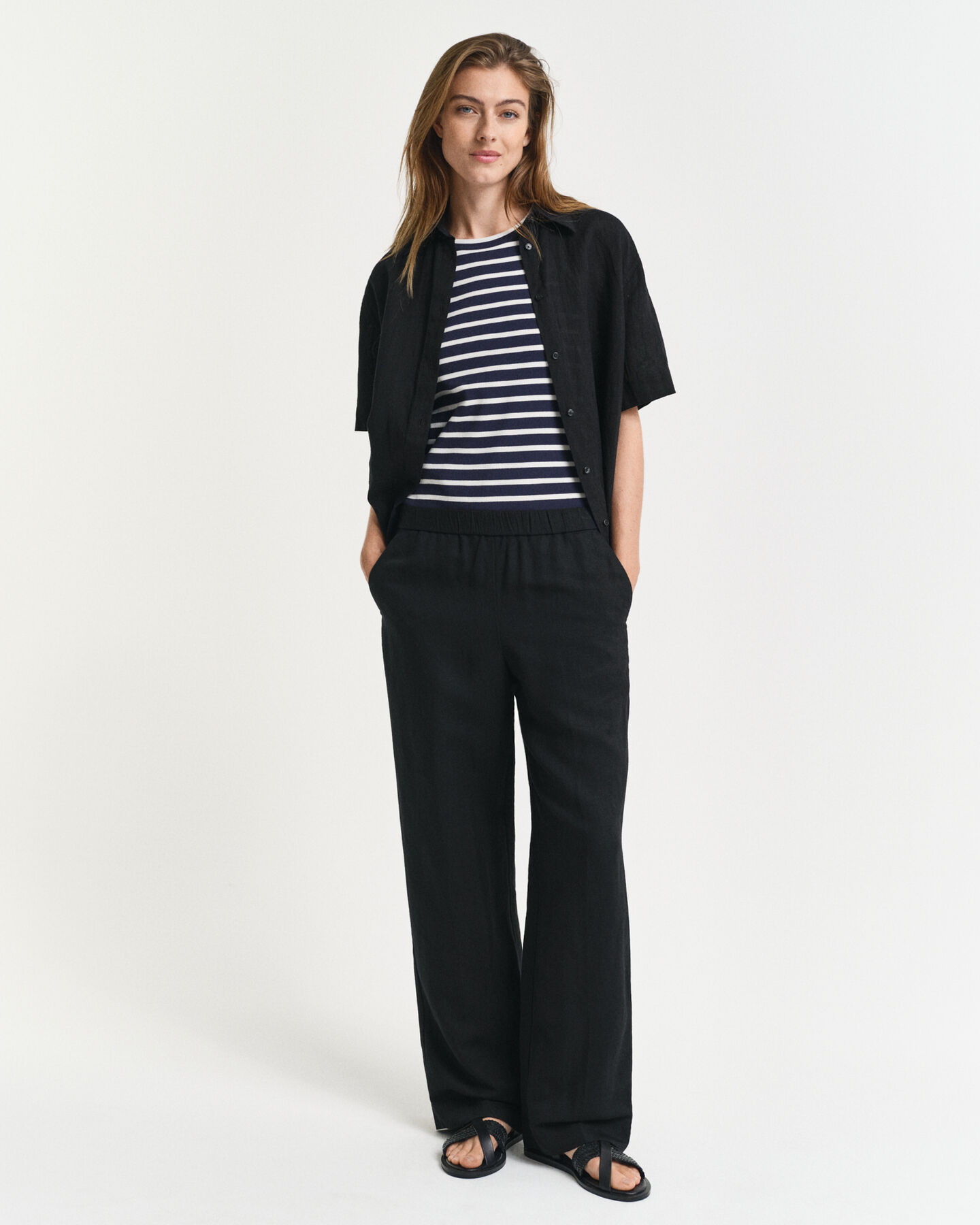 Relaxed Fit Leinenmix Pull-On Hose