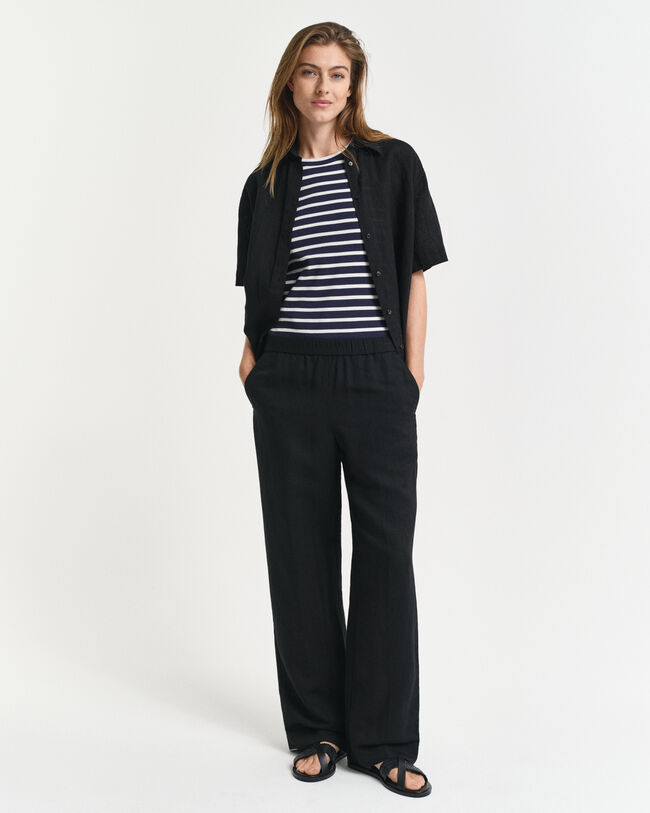 Relaxed Fit Leinenmix Pull-On Hose
