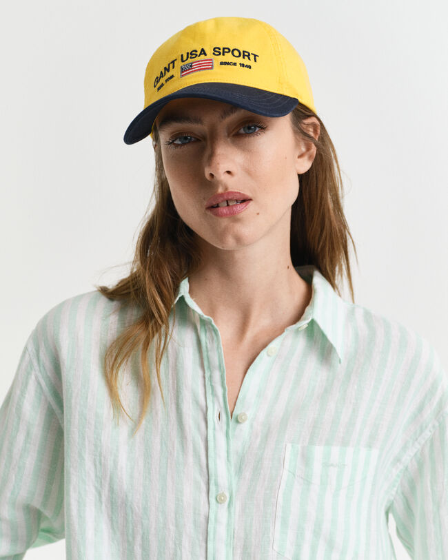 Relaxed Fit Leinen Bluse mit Streifen