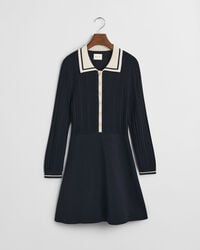 Rippstrick Kleid mit Kontrast