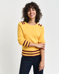 Rundhalspullover mit Kontrastdetail