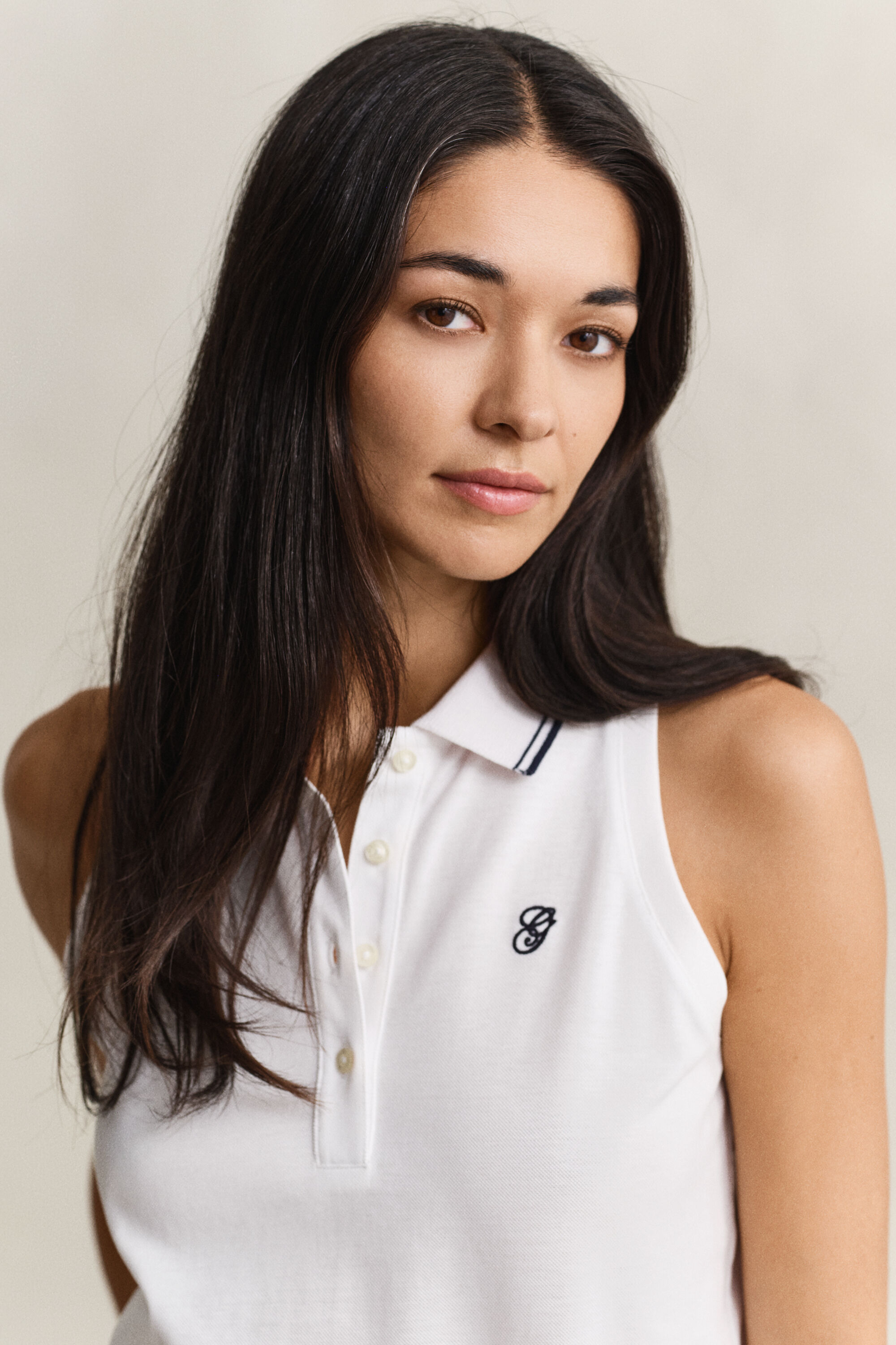 Polo smanicata in piqué