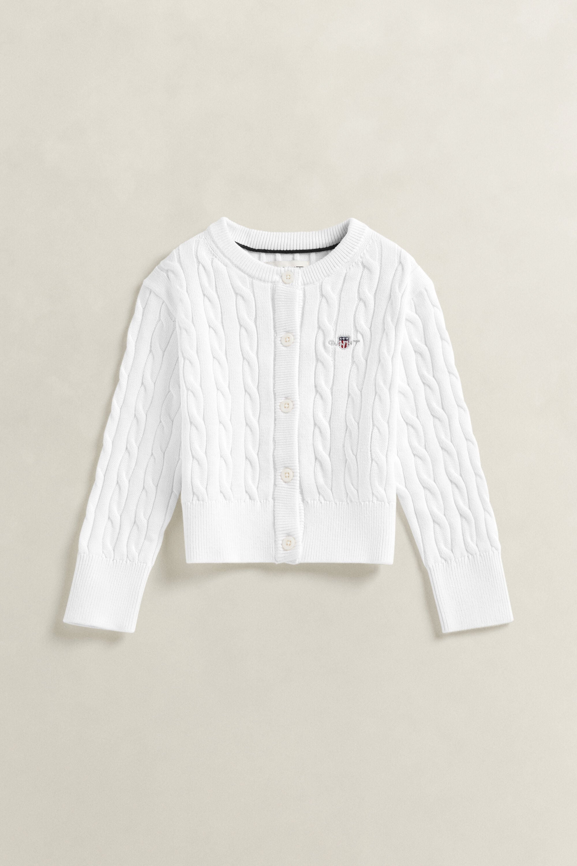 Girls Shield Cable Knit Cardigan