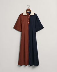 Color Rugger Kurzarmkleid im Blockfarbendesign