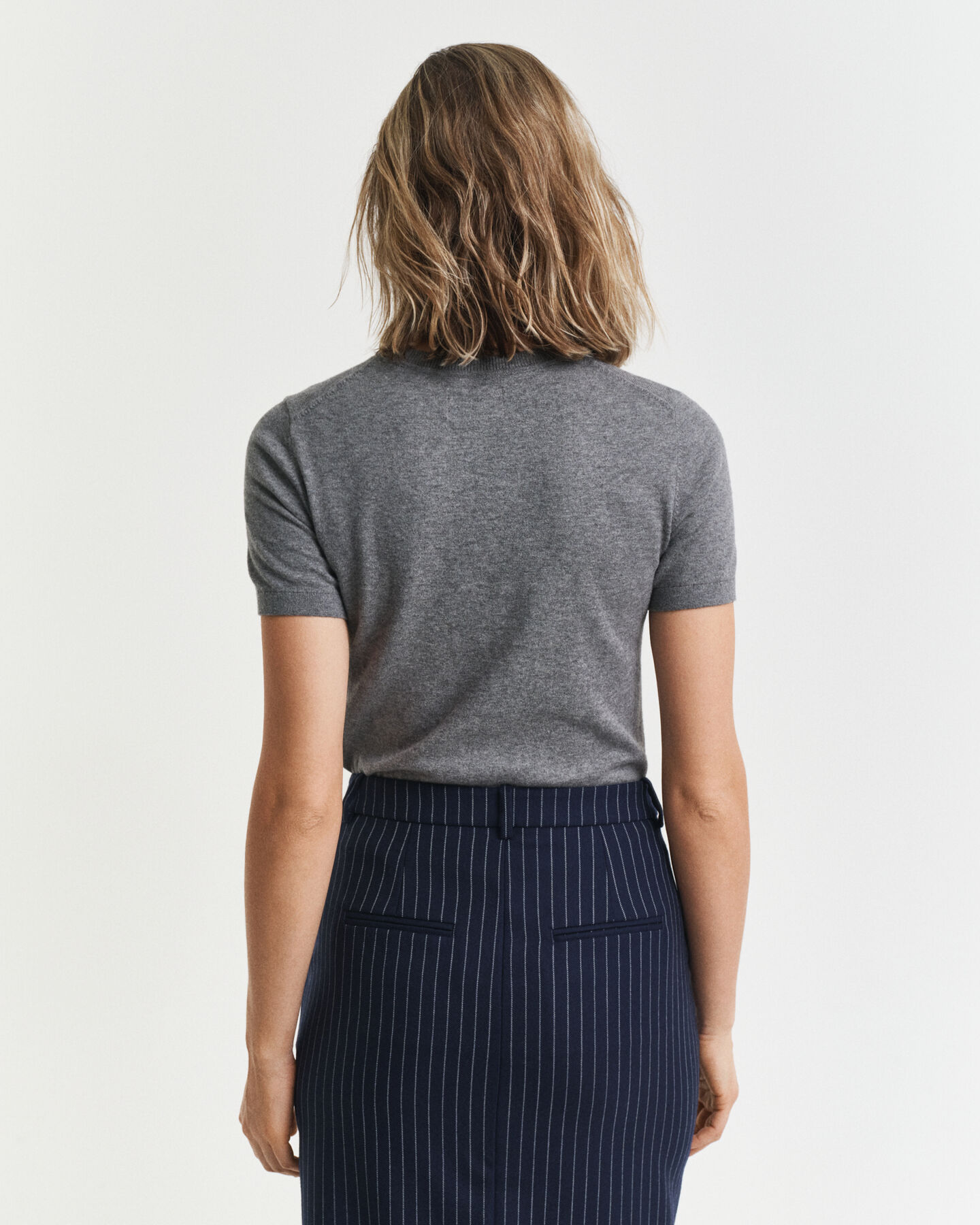 Leichter Kurzarm-Rundhalspullover