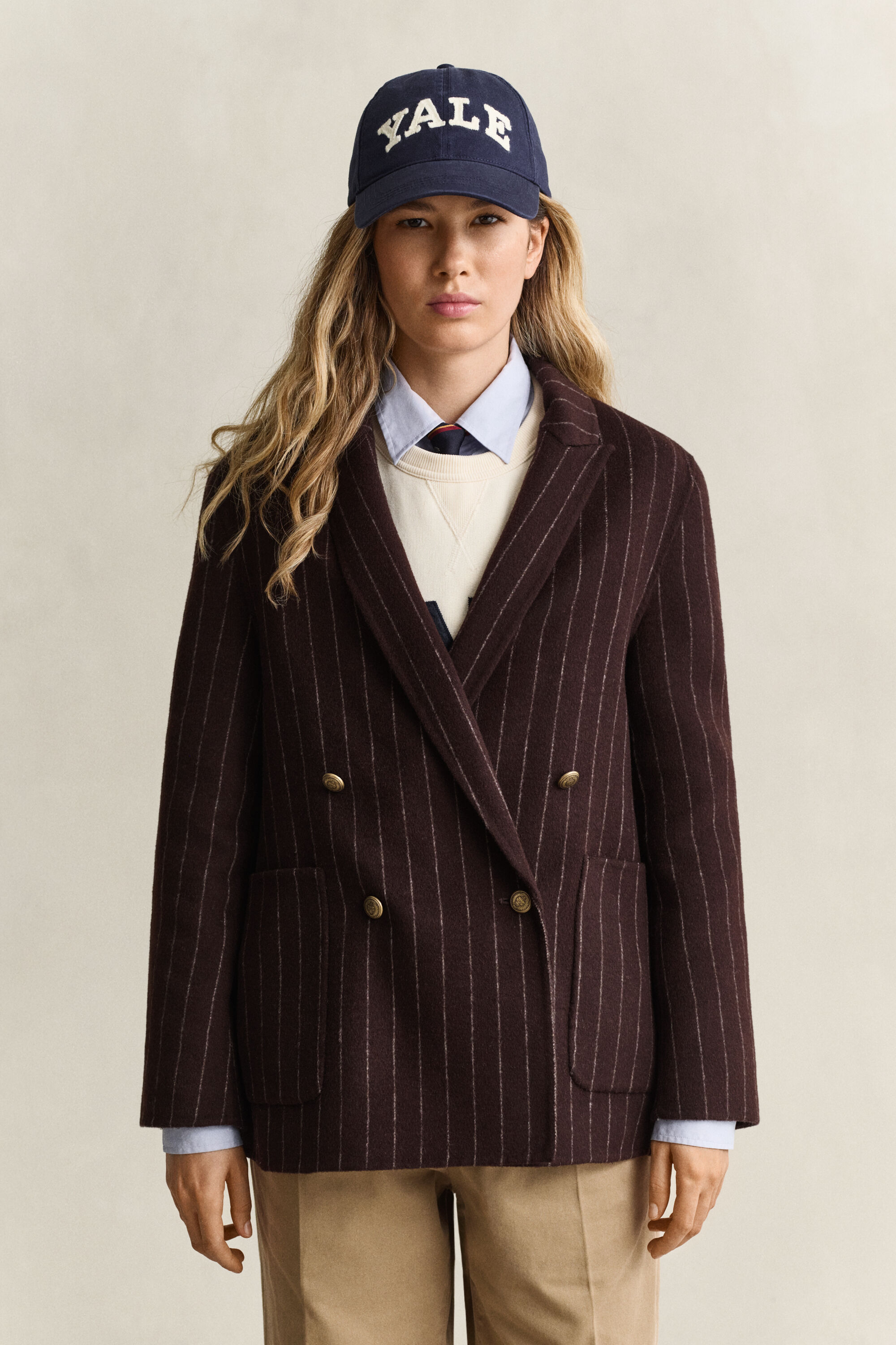 Gant x Yale Pinstriped Handstitched Blazer