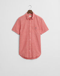 Regular Fit Baumwoll Leinen Kurzarmhemd