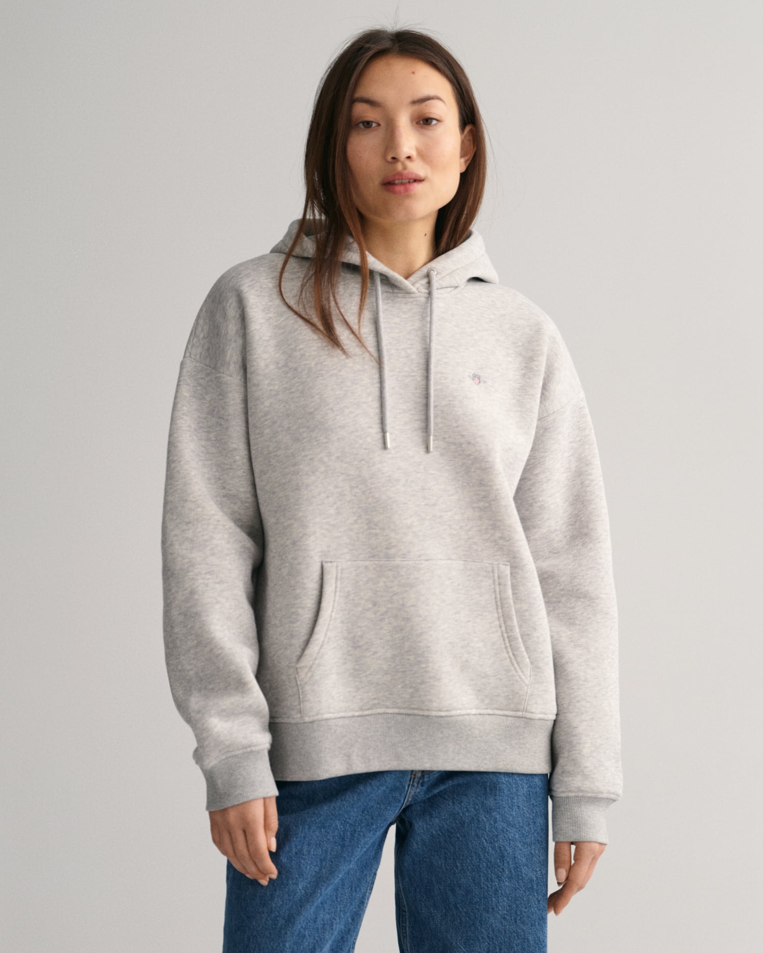 GANT Rel Shield Zip Hoodie met capuchon voor dames, Desert Brown, XXL
